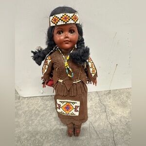 Carlson Doll Native American Arapaho Princess really cute with baby on back
